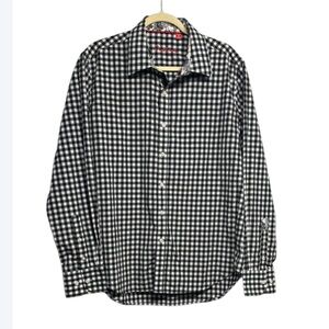 Justins Black and White Casual Button Down Shirt
